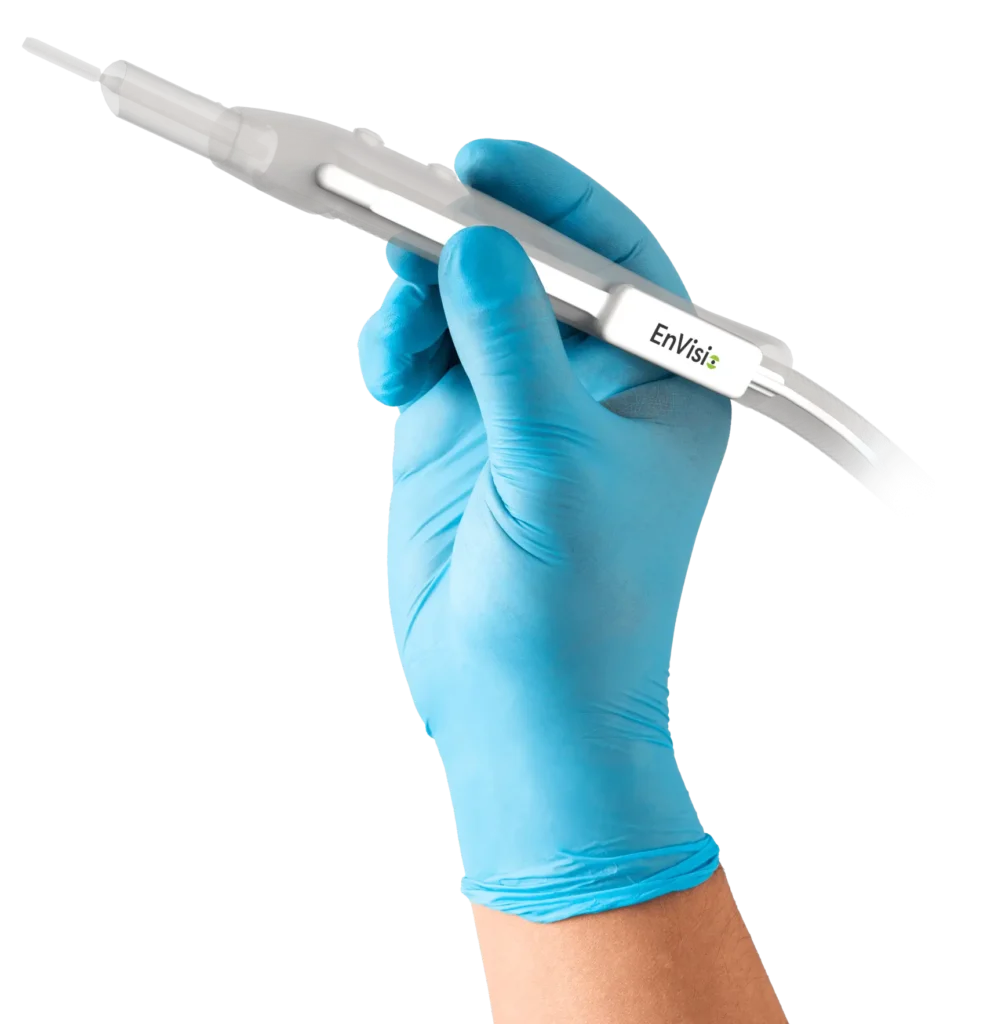 Gloved hand holding Envisio