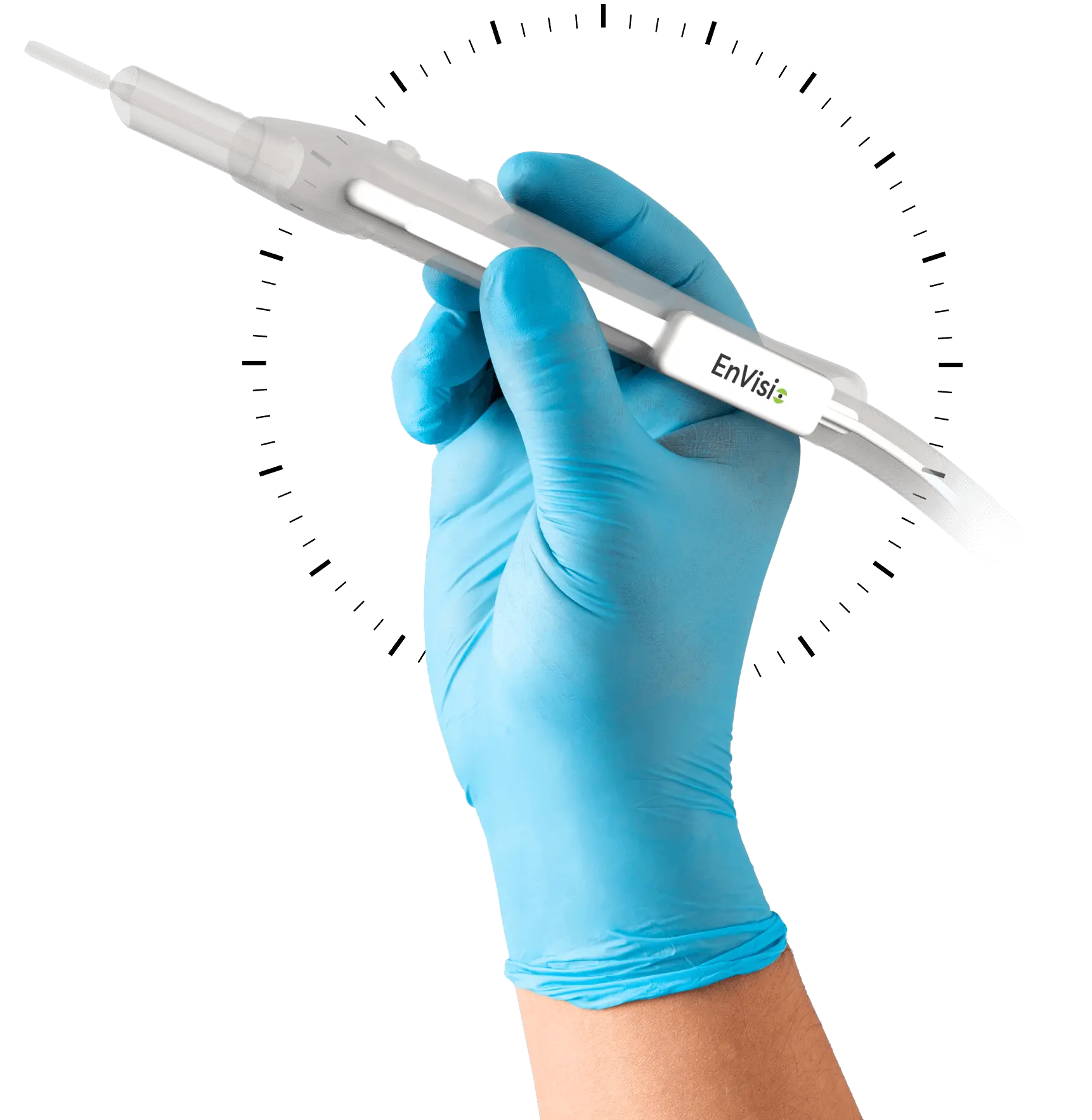 Gloved hand holding Envisio